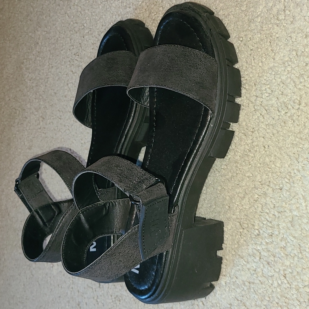 Mia Black Chunky Sandals View 6